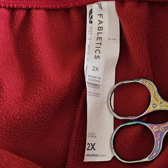 Fabletics Sweatpants Women 2X Red Pockets Fleece Inside FB5732 Active Athleisure - Picture 3 of 16
